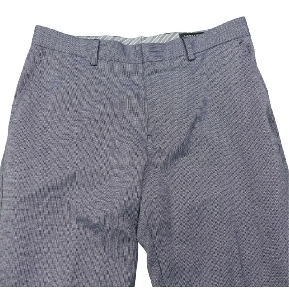 BANANA REPUBLIC Tailored Fit Dress Pants GRAY MICRO PRINT Poly/Viscose 34x30